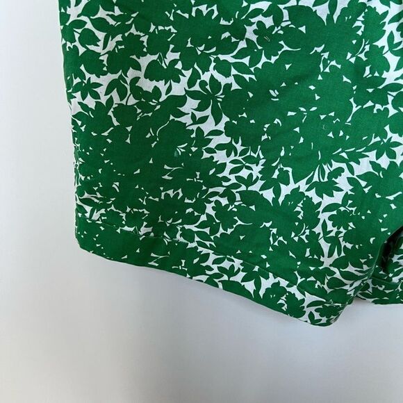 Boden Bermuda Chino Shorts Emerald Green White Floral Pattern Cotton size 10 - Picture 12 of 14